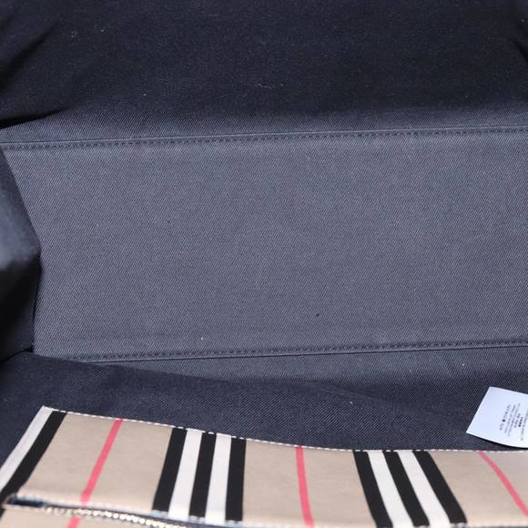 BURBERRY Nova Check Tote Bag PVC Leather Beige Auth 101908 - Picture 16 of 16